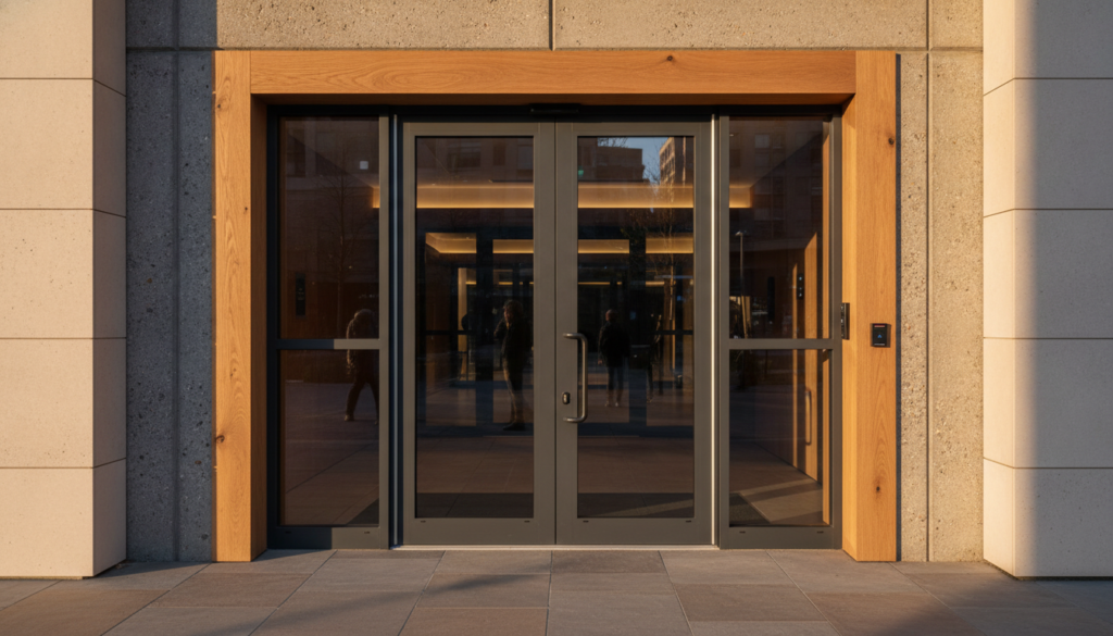 découvrez nos portes grand trafic en menuiseries aluminium robustes, idéales pour magasins et immeubles collectifs, alliant durabilité, sécurité et design moderne.